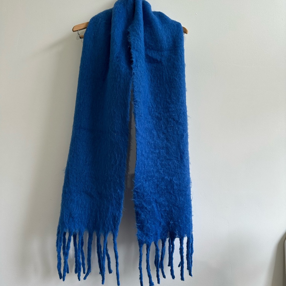 Vibrant Blue Oversized Scarf